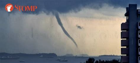 A large waterspout formed near port of singapore, sentosa, southern singapore on may 11, 2019. Waterspout spotted in various parts of Singapore: 'It ...