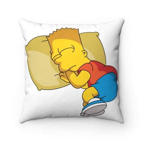 Bart Simpson Sleeping Spun Polyester Square Pillow Bart Simpson Bart