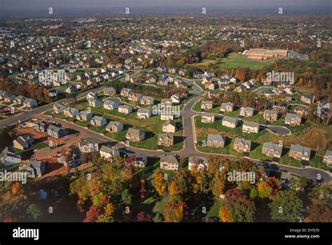 Loudoun County Virginia Usa Aerial View Of Homes In Suburban Stock