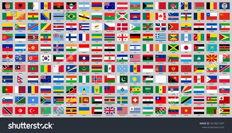 Alla Världens Länder Nationella Flaggor Stockvektor Royaltyfri