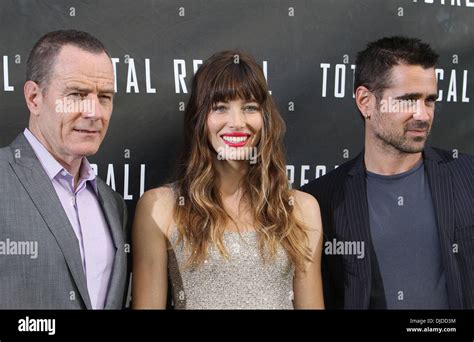 Bryan Cranston Jessica Biel Colin Farrell Los Angeles Photocall For Total Recall Held At