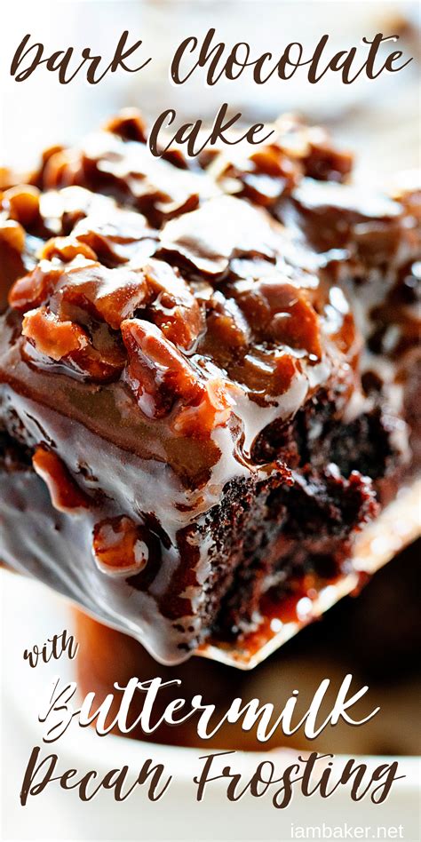 This Dark Chocolate Cake With Buttermilk Pecan Frosting Is A Showstopper Moist And Flavorful