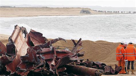 Salvage Work Begins On Beached Cargo Ship The Globe And Mail