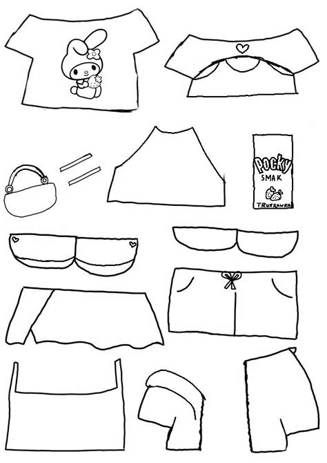 Clothes For Paper Duck Paper Doll Template Hello Kitty Crafts Hello Kitty Clothes