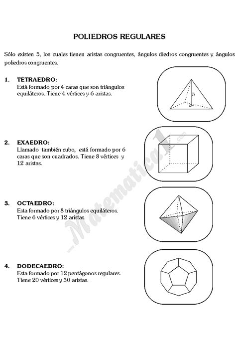 Solidos Geometricos Poliedros Regulares Ejemplos Resueltos De Sexto