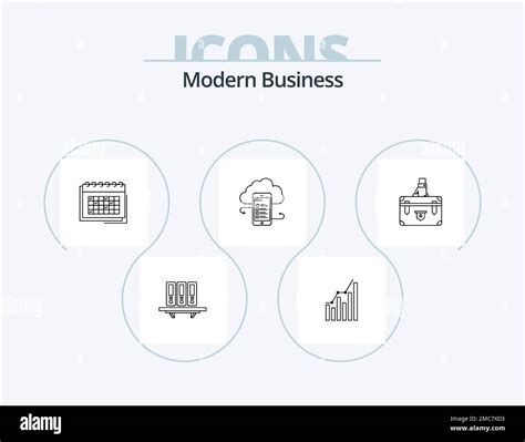 Modern Business Line Icon Pack 5 Icon Design Office Buildings Cloud