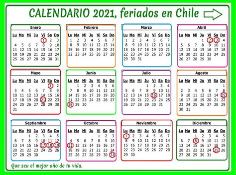 Calendario Chile 2021 Imprimir Imagesee
