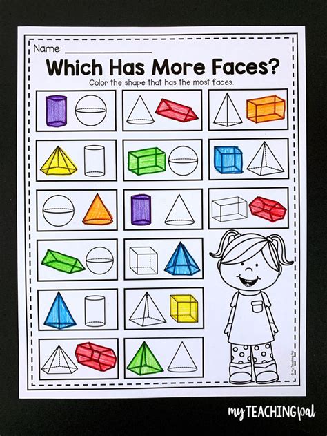 Kindergarten Math 3d Shapes Worksheets