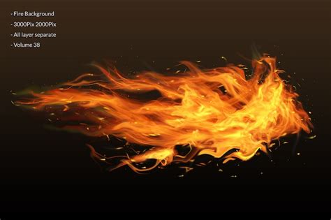 Fire Flames On Black Premium Psd File