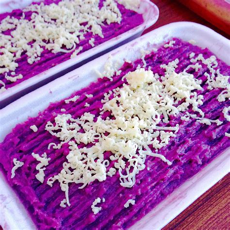 Transfer to a sauce pan, add the condensed milk and cook over a low fire, stirring continuously. Ube Halaya - pure mashed ube mix with butter and milk and ...
