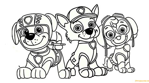 Here s a lovely coloring sheet of cutie rocky dressed up as the super pup. Paw Patrol Coloring Pages Printable | Free Coloring Sheets