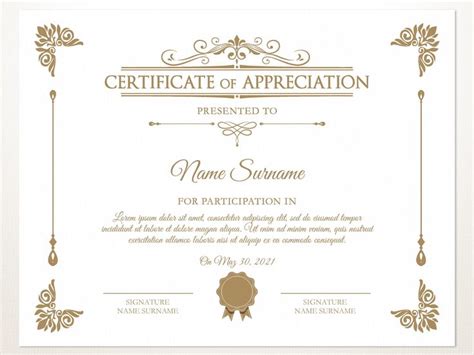 Editable Certificate Of Appreciation Printable Certificate Template