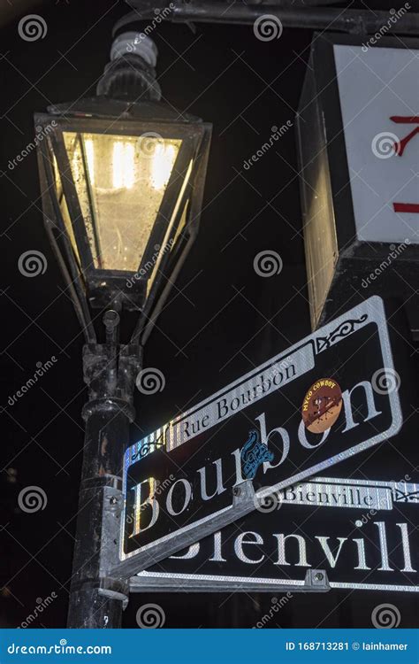 Lamp And Street Sign French Quarter New Orleans Editorial Photo Image