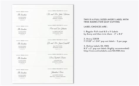 Wrap Around Labels Printable Address Labels Wedding Etsy