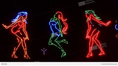 Dancing Girls Neon Sign Lizenzfreie Videos 885246