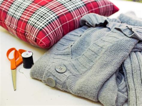 Turn An Old Sweater Into A Chic Preppy Pillow HGTV