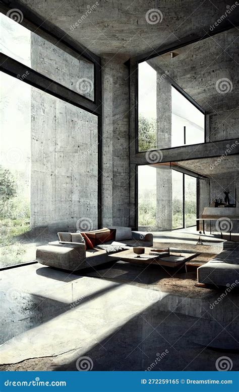 Concrete House Luxurious Modern Interior Minimalistic Design