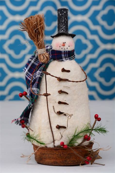 Whimsical Snowman Whimsical Primitive Snowman Snowman In Vintage