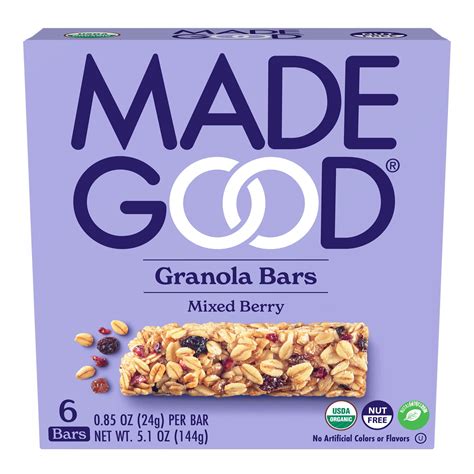 Madegood Mixed Berry Granola Bars 6 Healthy Snack Bars 085 Oz Each