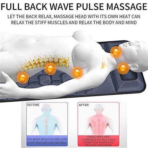 imeshbean massage mat back heating pad full body massage pad 16 shiatsu neck massager and 10