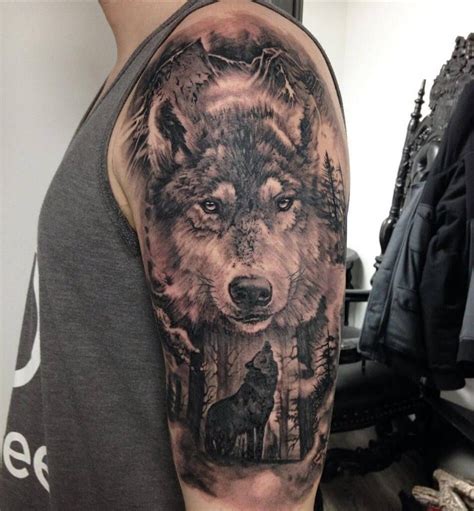 24 Cool Wolf Tattoo Ideas For Shoulder Wolf Tattoo Sleeve Wolf Tattoos Wolf Tattoo