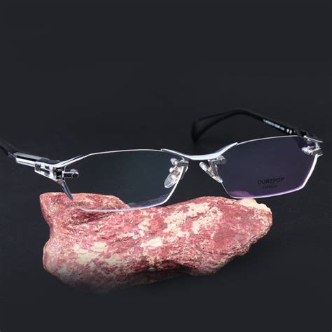 100 Pure Titanium Rimless Eyeglasses Frames Men Myopia Optical Glasse Cinily