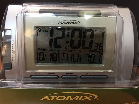 Atomixr Digital Radio Controlled Desk Clock With Alarm