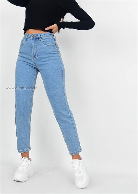 Signature fit & classic style. Jean mom bleu | High waisted mom jeans, Jeans outfit ...