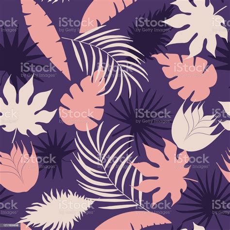 Hand Drawn Tropical Leaves Seamless Pattern Vector Isolated Foliage