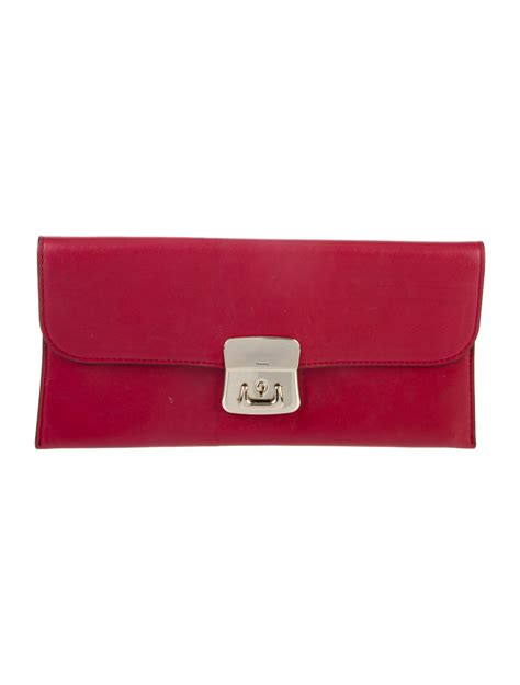 Theory Leather Clutch Red Clutches Handbags Wte268003 The Realreal