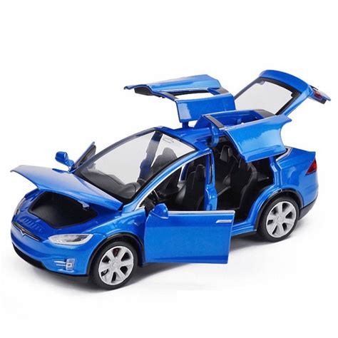 2021 124 Tesla Model X Diecast Alloy Toy Model Car With Sounds And Light