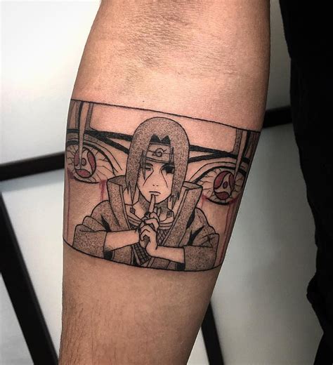 Itachi Uchiha From Naruto Displayed In Anime Inspired Tattoo Work Tattoos Tattooart Tattooer
