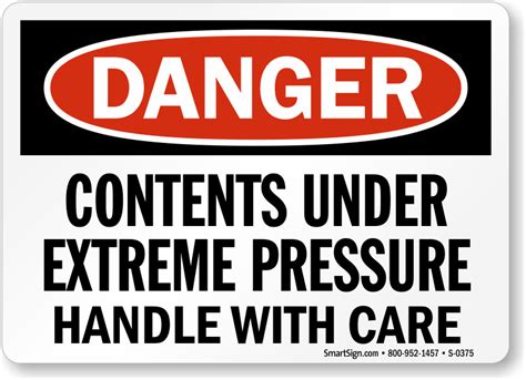 High Pressure Signs High Pressure Warning Signs