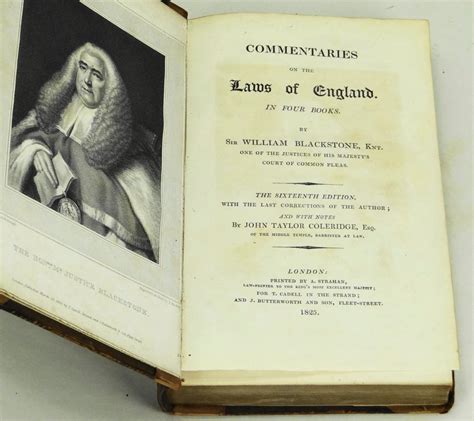 Commentaries On The Laws Of England In Four Books By John Taylor William Coleridge Hardcover