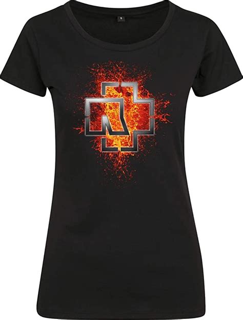 Rammstein Damen Ladies Lava Logo Tee T Shirt Amazonde Bekleidung