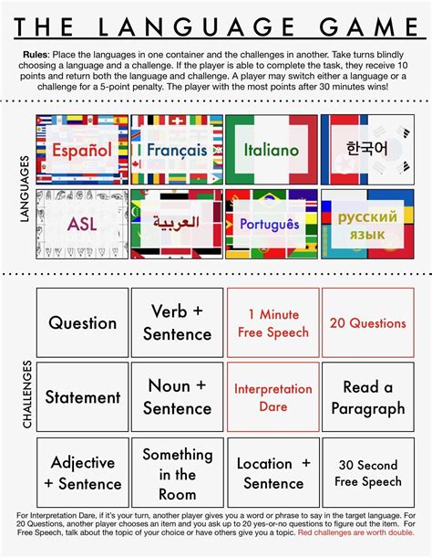 The Language Game A Creation Of Mine To Practice New And Old