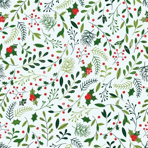 Seamless Christmas Background With Spruce Branches Berries And