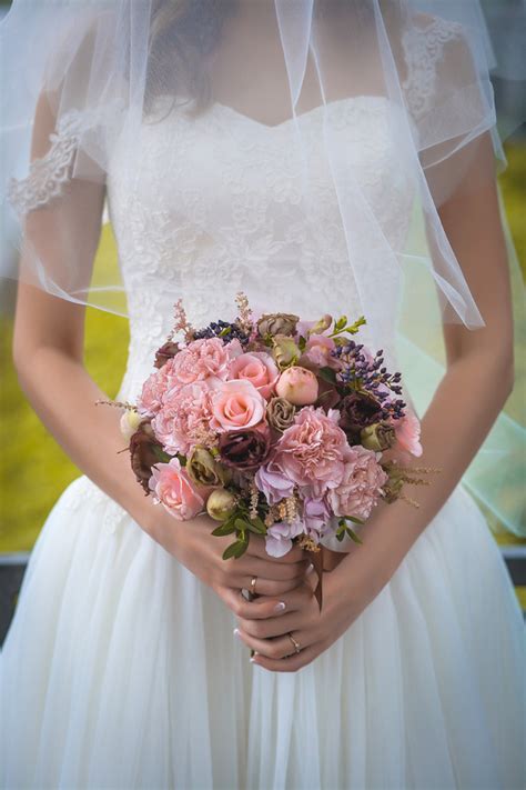 Bride Holding Bouquet Stock Photo Free Download