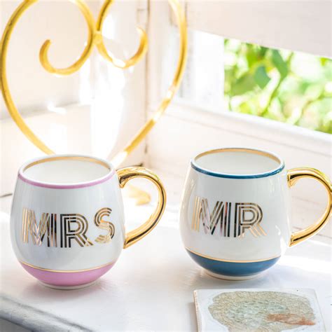 T Boxed Pair Of Mr And Mrs Mugs By The Letteroom