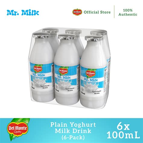 Del Monte Mr Milk Plain Yoghurt Flavored Milk Drink 100ml X 6 Shopee