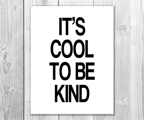 Its Cool To Be Kind Print Kids Room Quote Poster Childrens Etsy