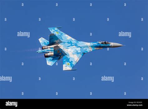 Ukrainian Air Force Su 27 Flanker At Riat Fairford 2018 Stock Photo Alamy