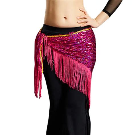 New Style Belly Dance Costumes Sequins Tassel Indian Belly Dance Hip Scarf For Women Belly