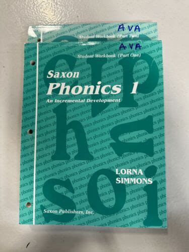 Saxon Phonics 1 Student Workbook Part 1 And 2 Ebay
