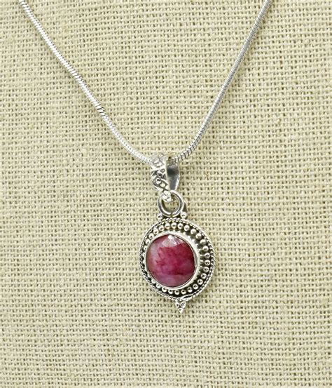 Natural Ruby Pendant 925 Sterling Silver Pendant Ruby Etsy