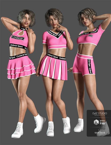 dforce cheerleader outfit for genesis 8 female s daz 3d