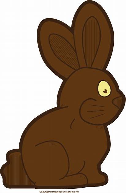 Bunny Chocolate Easter Clip Clipart Cliparts Cartoon