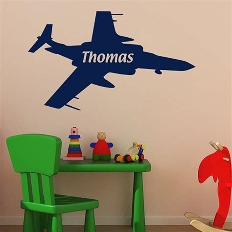 Personalized Plane Decal Jet Fighter Airplane Decor Name Etsy