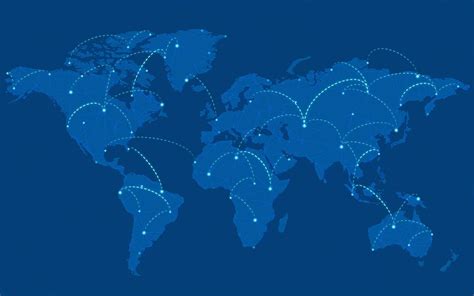 Worldwide Connection Blue Background Illustration Premium Vector