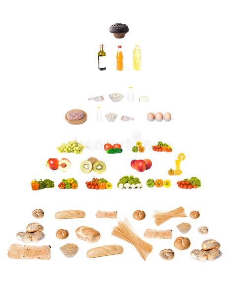 Food Pyramid Lots Of Items Stock Photo Image Of Grain Isolated